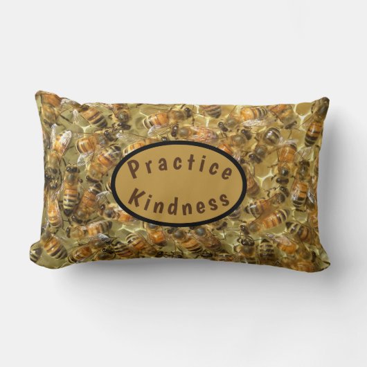 巣箱の中のミツバチ ランバークッション (正面)