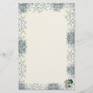 巣箱静止した青い花 便箋