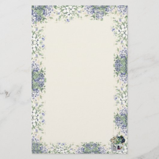 巣箱静止した青い花 便箋 (正面)