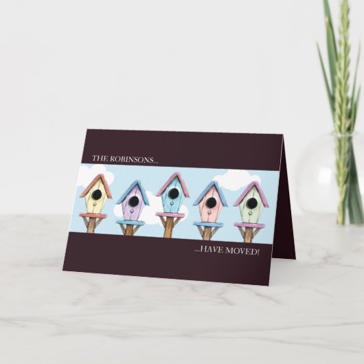 巣箱|の新しい住所発表カード 案内状 (正面)