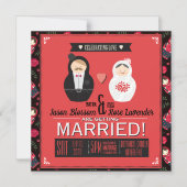 巣結婚人形 マグネット招待状 (正面)