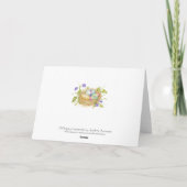 巣絵を描にイースターの卵春自然喜び カード (裏面)