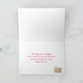 巣絵を描にイースターの卵春自然喜び カード (内部)