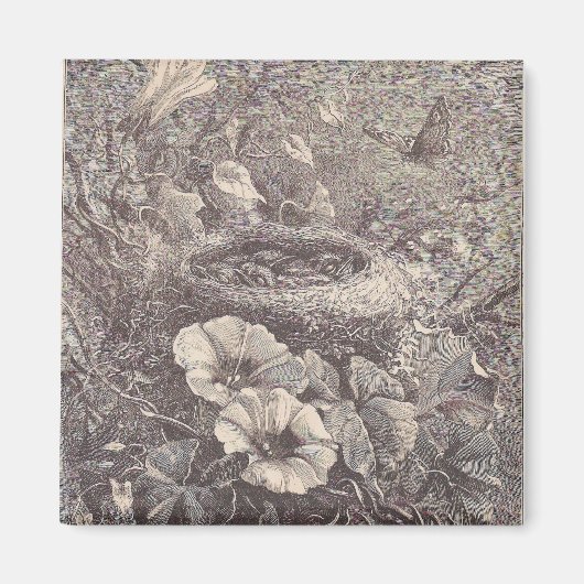 巣、花、蝶 マグネット (正面)