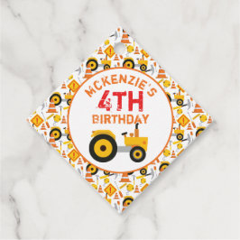 工事お誕生日パーティー ホワイトギフトタグ フェイバータグ