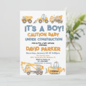 工事だ！男の子が生まれる！ダンプトラックパーティー 招待状 (スタンド正面)