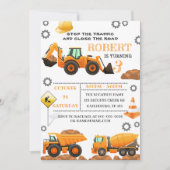 工事の誕生日パーティー招待状テンプレート 招待状 (正面)