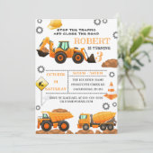 工事の誕生日パーティー招待状テンプレート 招待状 (スタンド正面)