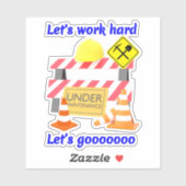 工事中につきヘルメット着用 - 土木作業員 シール (シート)