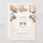 工事中ベイビーシャワー 招待状 (正面)