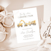 工事中ベイビー 赤ちゃん歓迎パーティーご招待 招待状