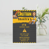 工事中 建設トラック 誕生日パーティー3 招待状 (スタンド正面)