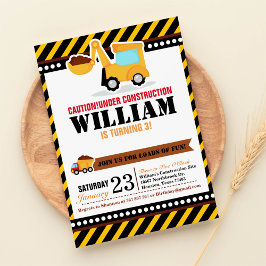 工事中！誕生日パーティーの招待状 招待状
