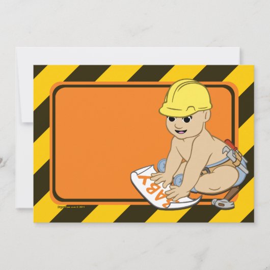 工事中 赤ちゃんのお披露会招待状 招待状 (正面)