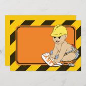 工事中 赤ちゃんのお披露会招待状 招待状 (正面/裏面)