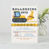 工事中 1歳の誕生日お知らせ 招待状 (スタンド正面)