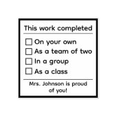 工事完成パーソナライズされた先生ゴム印 ラバースタンプ (インプリント)