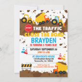 工事招待ダンプカー パーティー 招待状 (正面)