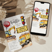 工事現場で交通規制 | 誕生日パーティー 招待状