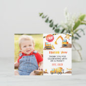 工事現場の誕生日お礼カード - 写真付き 招待状 (スタンド正面)