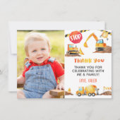 工事現場の誕生日お礼カード - 写真付き 招待状 (正面)