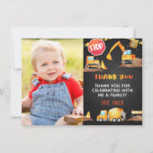 工事現場の誕生日お礼カード - 写真付き 招待状 (正面)