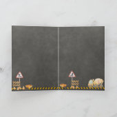 工事現場の誕生日パーティー招待状 カード (内部)