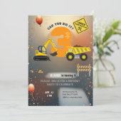 工事現場の誕生日パーティー 招待状 (スタンド正面)