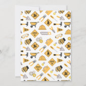 工事現場イエローボーイズダンプトラック誕生日 招待状 (裏面)