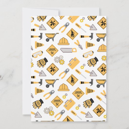 工事現場イエローボーイズダンプトラック誕生日 招待状 (裏面)