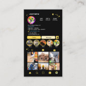 工事現場用イエロー建設Instagram QRコード 名刺 (正面)