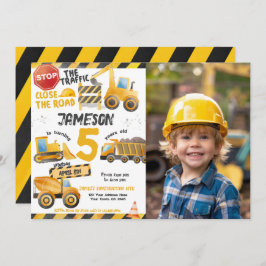工事用ダンプトラックの誕生日 招待状