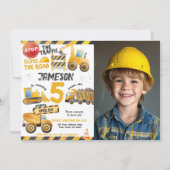 工事用ダンプトラックの誕生日 招待状 (正面)