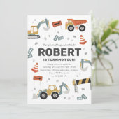 工事風 ムードホボ ハッピー・バースデー・パーティー招待状 招待状 (スタンド正面)