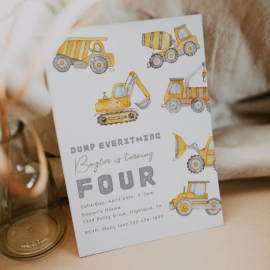 工事4歳誕生日招待状 招待状