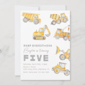 工事5歳誕生日招待状 招待状 (正面)