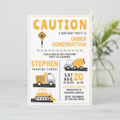 工事・建設 誕生日 子ども 招待状 テンプレート (スタンド正面)
