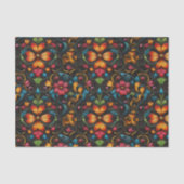 工具で彫られた革のような花 薄葉紙 (正面)