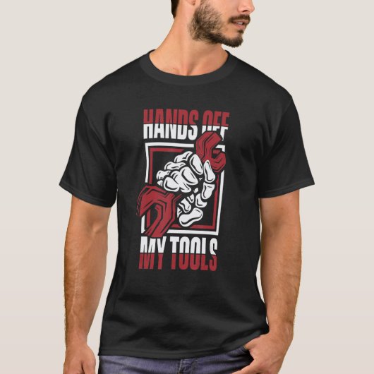 工具に手を出すな メカトロニクスエンジニア ガレージ Tシャツ (正面)