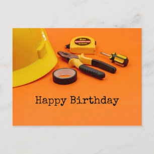 工具のプライヤーとテープの整備士へお誕生日おめでとう ポストカード
