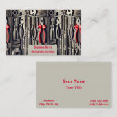 工具の名刺 – 赤いペンチ付き 名刺 (正面/裏面)