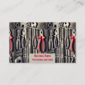 工具の名刺 – 赤いペンチ付き 名刺 (正面)