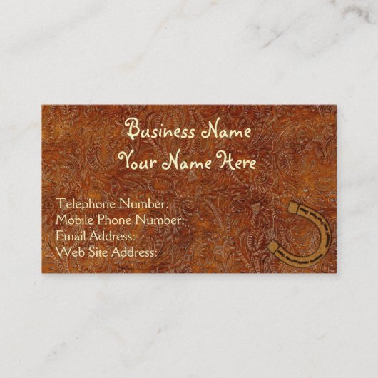 工具付きフェイクレザーウェスタンスタイル3名刺 名刺 (正面)