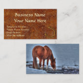 工具付きフェイク革、飲料用馬の名刺 名刺 (正面/裏面)