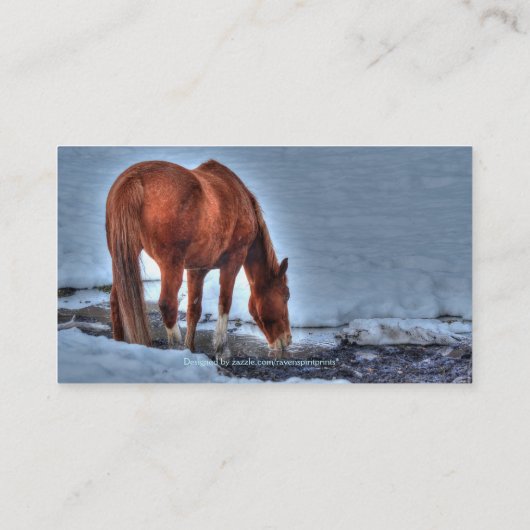 工具付きフェイク革、飲料用馬の名刺 名刺 (裏面)