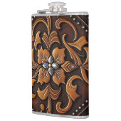 工具付きレザーデザイン フラスク (左)