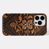 工具付きレザーデザイン iPhoneケース (裏面横)