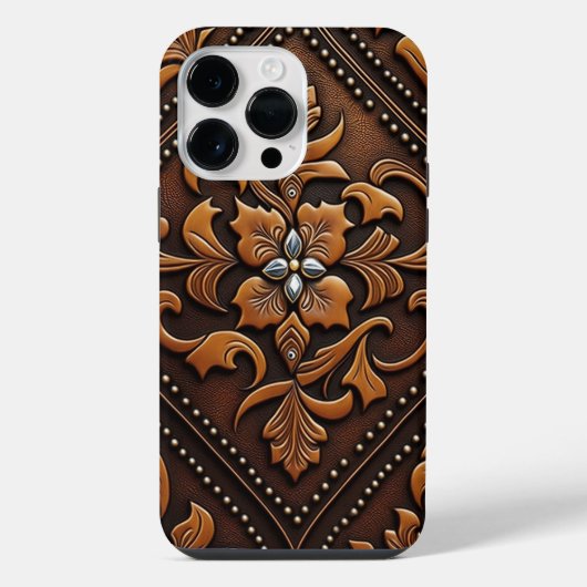 工具付きレザーデザイン iPhoneケース (裏面)