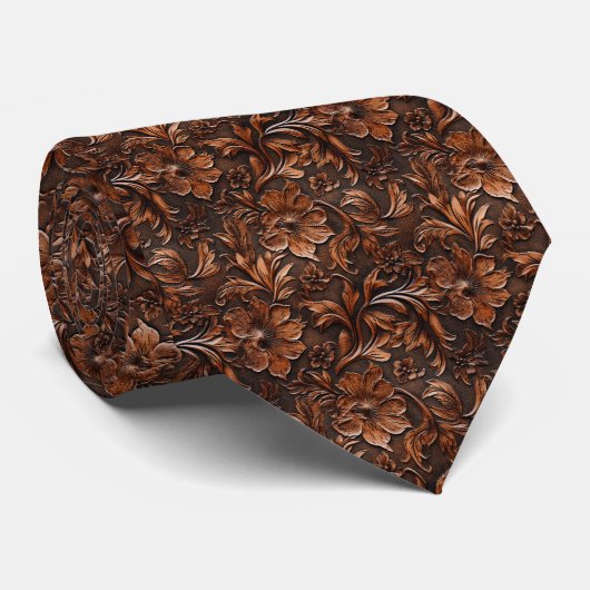 工具付きレザーフローラネックタイ ネクタイ (ロール)