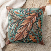 工具付き革プリント羽離れ飾 クッション (ブランケット)